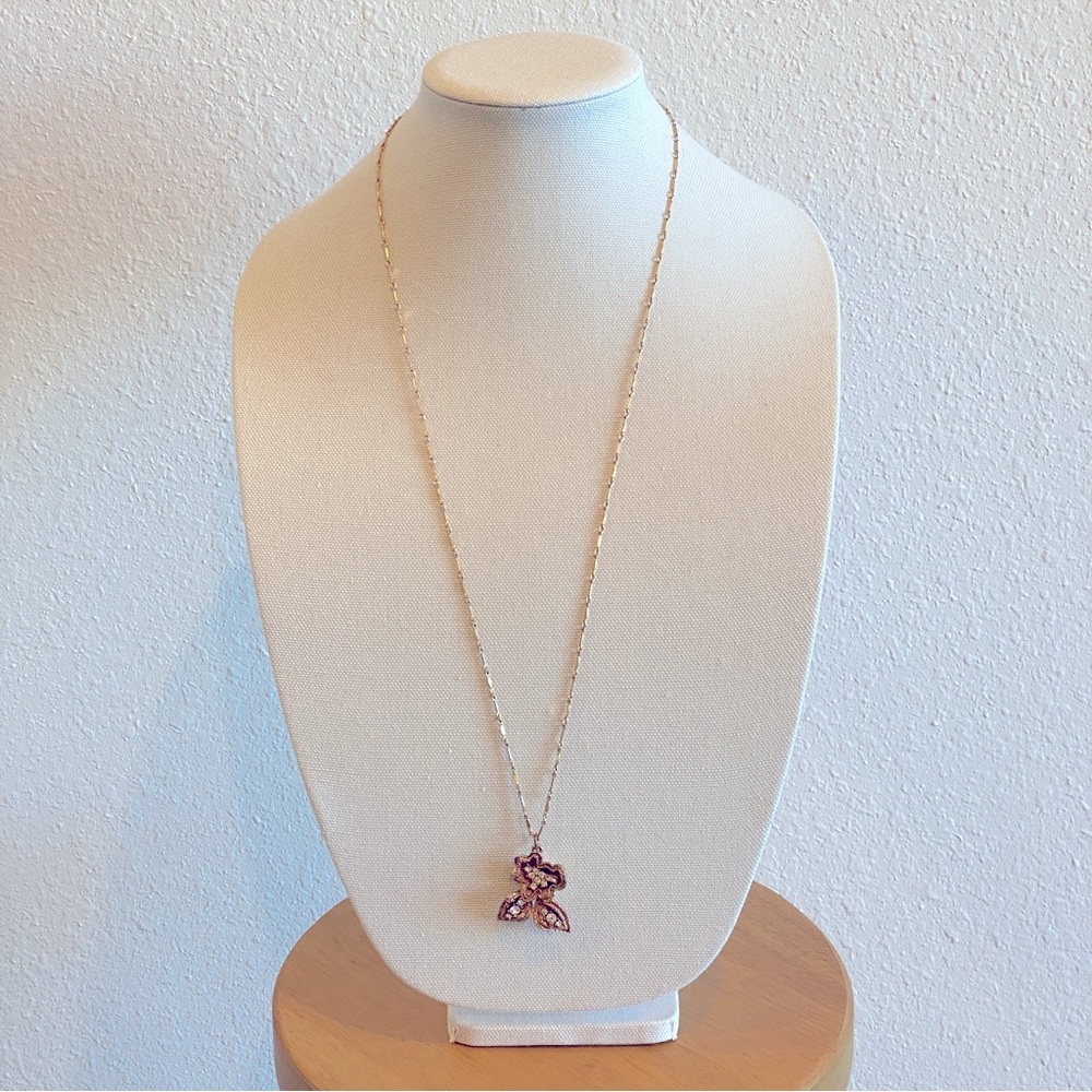 J. Crew Gold Flower Pendant Necklace